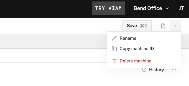 Machine ID in the actions dropdown in the web UI.